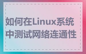 如何在Linux系统中测试网络连通性