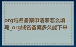 org域名备案申请表怎么填写_org域名备案多久能下来