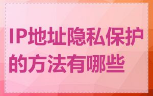 IP地址隐私保护的方法有哪些