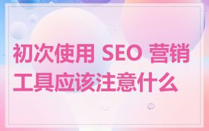 初次使用 SEO 营销工具应该注意什么