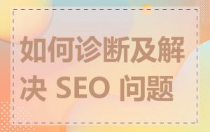 如何诊断及解决 SEO 问题