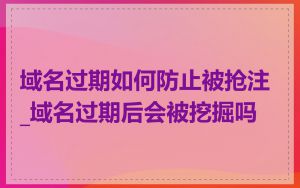 域名过期如何防止被抢注_域名过期后会被挖掘吗