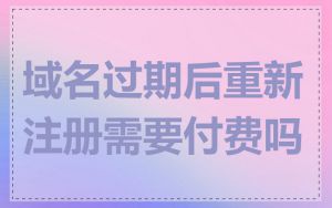 域名过期后重新注册需要付费吗