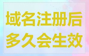 域名注册后多久会生效