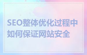 SEO整体优化过程中如何保证网站安全