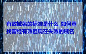 有效域名的标准是什么_如何查找曾经有效但现在失效的域名