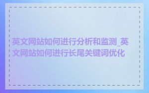 英文网站如何进行分析和监测_英文网站如何进行长尾关键词优化