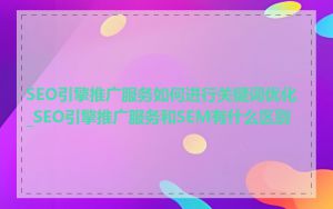 SEO引擎推广服务如何进行关键词优化_SEO引擎推广服务和SEM有什么区别
