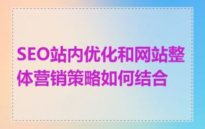 SEO站内优化和网站整体营销策略如何结合