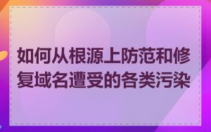 如何从根源上防范和修复域名遭受的各类污染