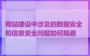 网站建设中涉及的数据安全和信息安全问题如何规避