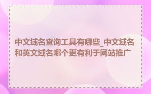 中文域名查询工具有哪些_中文域名和英文域名哪个更有利于网站推广