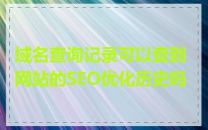 域名查询记录可以查到网站的SEO优化历史吗