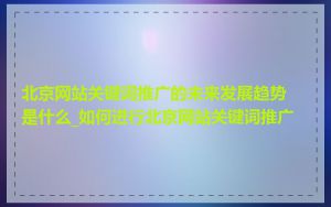 北京网站关键词推广的未来发展趋势是什么_如何进行北京网站关键词推广