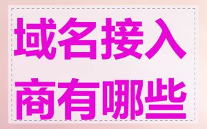 域名接入商有哪些