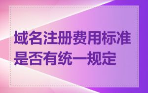 域名注册费用标准是否有统一规定