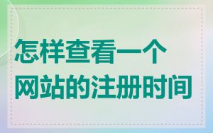 怎样查看一个网站的注册时间