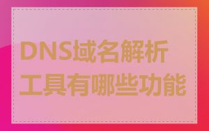 DNS域名解析工具有哪些功能