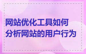 网站优化工具如何分析网站的用户行为