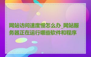 网站访问速度慢怎么办_网站服务器正在运行哪些软件和程序