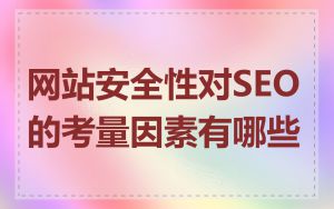 网站安全性对SEO的考量因素有哪些