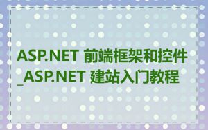 ASP.NET 前端框架和控件_ASP.NET 建站入门教程