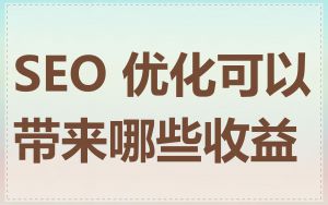 SEO 优化可以带来哪些收益