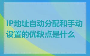 IP地址自动分配和手动设置的优缺点是什么