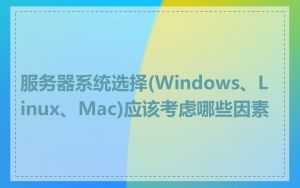 服务器系统选择(Windows、Linux、Mac)应该考虑哪些因素