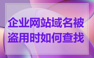 企业网站域名被盗用时如何查找