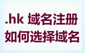 .hk 域名注册如何选择域名