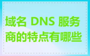 域名 DNS 服务商的特点有哪些