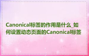 Canonical标签的作用是什么_如何设置动态页面的Canonical标签