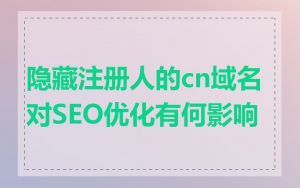隐藏注册人的cn域名对SEO优化有何影响