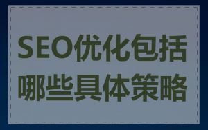 SEO优化包括哪些具体策略