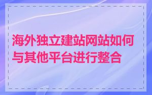 海外独立建站网站如何与其他平台进行整合