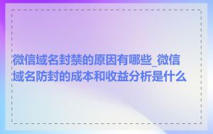 微信域名封禁的原因有哪些_微信域名防封的成本和收益分析是什么