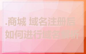 .商城 域名注册后如何进行域名解析