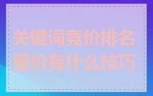 关键词竞价排名报价有什么技巧