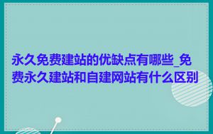 永久免费建站的优缺点有哪些_免费永久建站和自建网站有什么区别