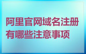 阿里官网域名注册有哪些注意事项