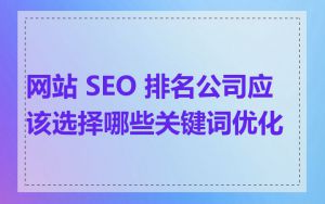 网站 SEO 排名公司应该选择哪些关键词优化