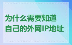为什么需要知道自己的外网IP地址