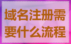 域名注册需要什么流程