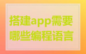 搭建app需要哪些编程语言