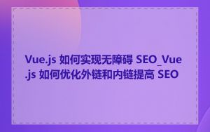 Vue.js 如何实现无障碍 SEO_Vue.js 如何优化外链和内链提高 SEO