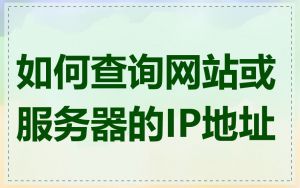 如何查询网站或服务器的IP地址