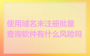 使用域名未注册批量查询软件有什么风险吗