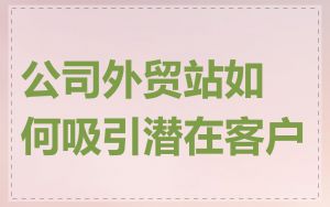 公司外贸站如何吸引潜在客户