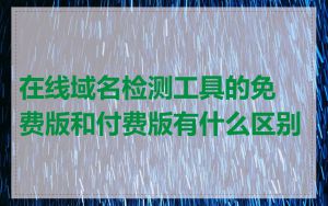 在线域名检测工具的免费版和付费版有什么区别